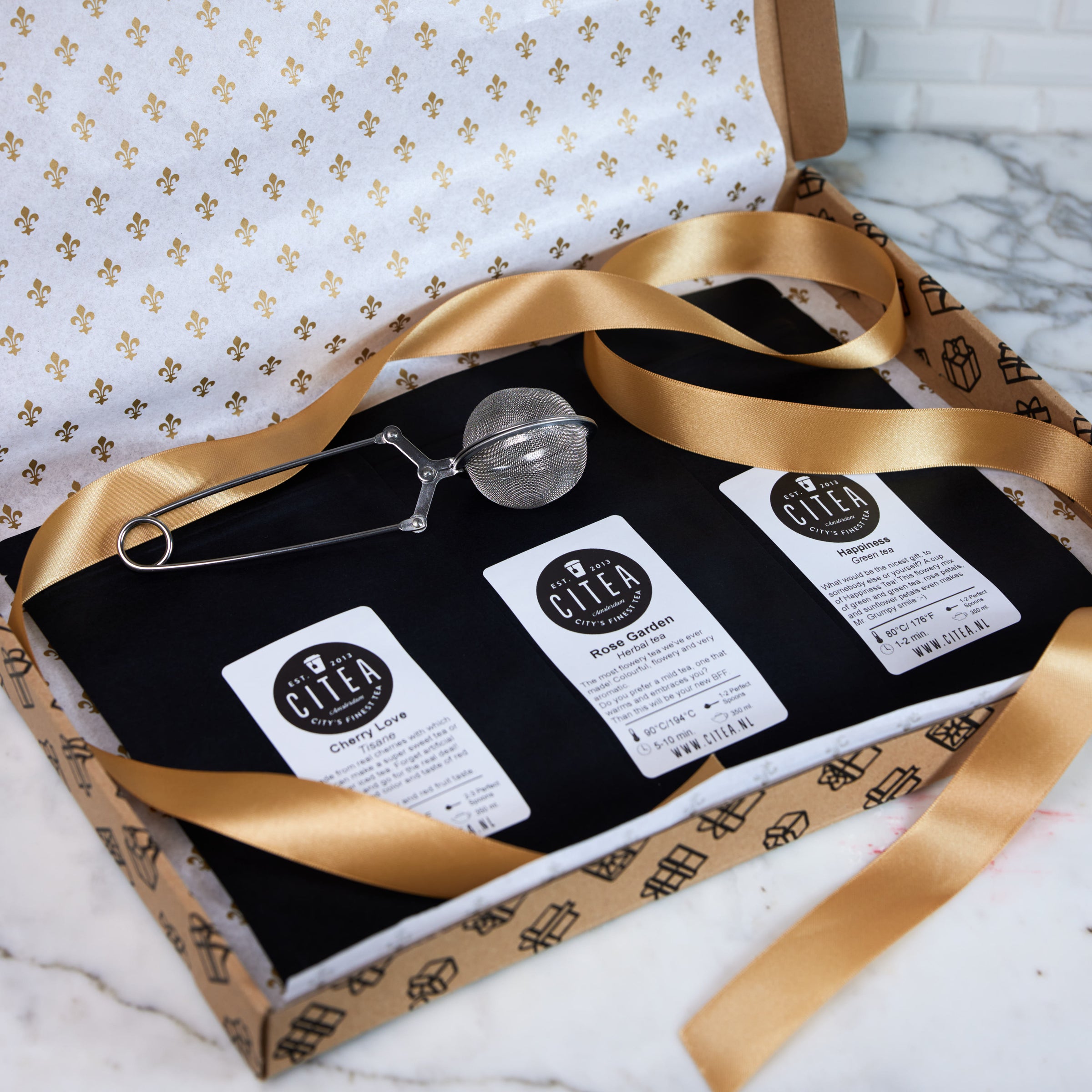 CiTea thee, gift box with tea filter