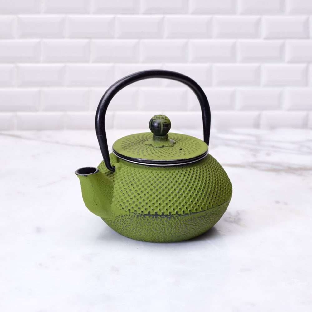 Giet ijzeren Tetsubin - Matcha Green hobnail 1