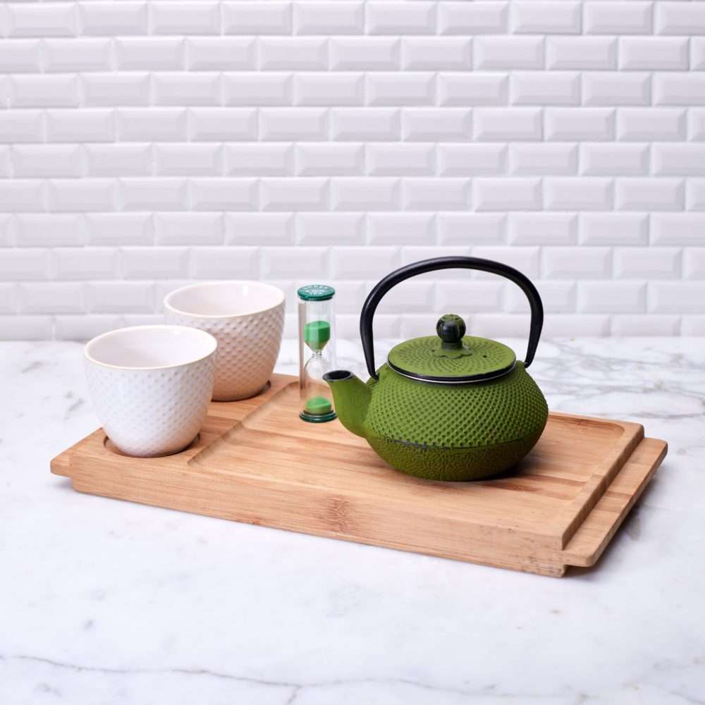 Giet ijzeren Tetsubin - Matcha Green hobnail 2